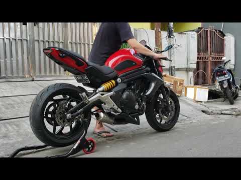 Kawasaki ER6N Leovince GP Corsa with R9 titanium Header Sound Test