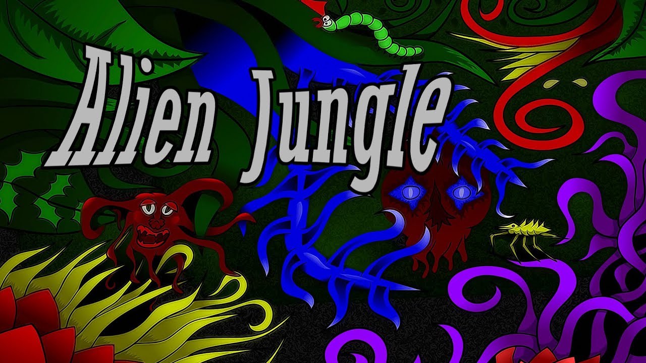 Alien Jungle Cartoon Style Vector Art Digital Drawing - Time Lapse Art Video by DKS