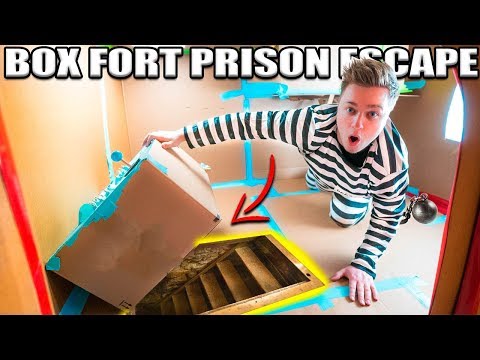 24 HOUR BOX FORT PRISON ESCAPE ROOM!! 📦🚔 Secret UNDERGROUND Tunnel, SPY GADGETS & More! Video