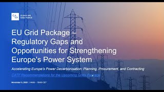EU Grid Package – Regulatory Gaps and Opportunities for Strengthening 