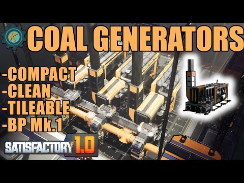 Early Game Coal Generators Blueprint - Compact, Clean, & Tileable - Mk.1 BP - Satisfactory 1.0