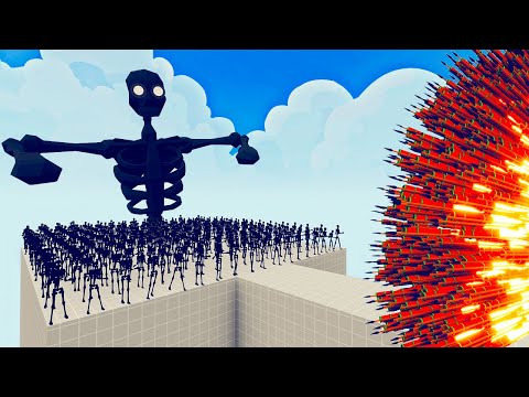 100x SHADOW SKELETON + 1x GIANT vs 1x EVERY GOD   Totally Accurate Battle Simulator TABS