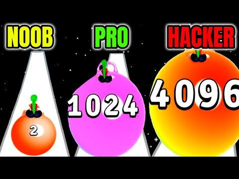 Yoga Ball Run 2048 - NOOB vs PRO vs HACKER