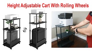 Height Adjustable Tower Stand with 3-Tier Cart With Rolling Wheels || Unboxing & Assembly || Best B