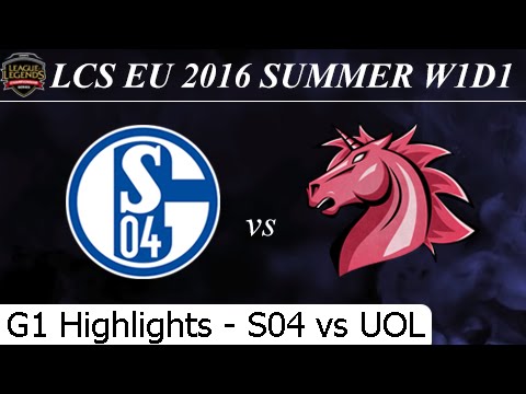 S04 vs UOL Game 1 Highlights - LCS EU Summer 2016 W1D1M4 Schalke 04 vs Unicorns of Love