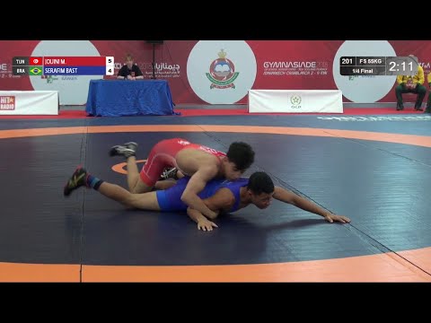 1/4 FS - 55 kg: M. JOUINI (TUN) v. M. SERAFIM BAST (BRA)