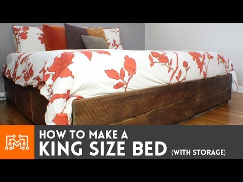 Part of a video titled King size bed (with storage) // How-To | I Like To Make Stuff - YouTube