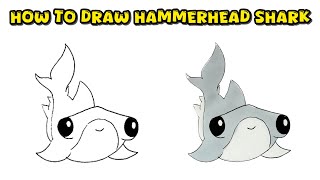 How to Draw Cute Hammerhead Shark in Minutes - Beginner's Guide to Drawing