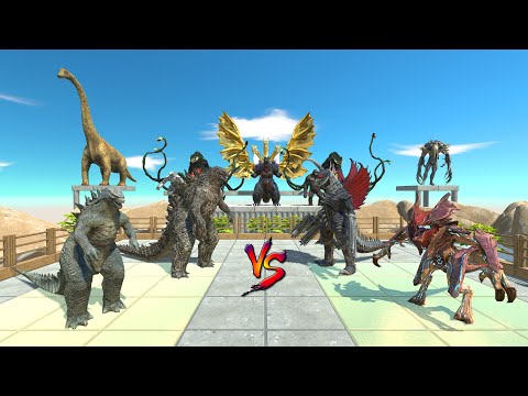 Godzilla 2014; Godzilla 2021 vs Raijin; Gigan Final War. Who wins? - Animal Revolt Battle Simulator