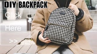 DIY LOVELY BACKPACK TUTORIAL // Zipper Backpack with Pocket From Scratch Cut & Sew