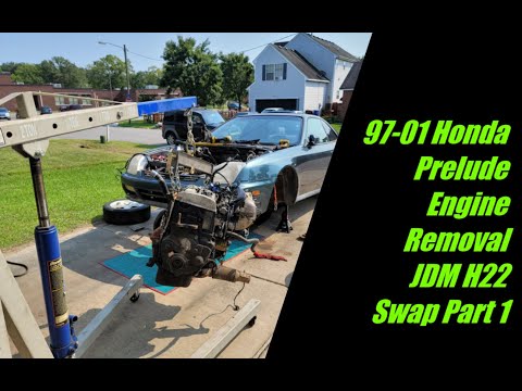 1997 - 2001 Honda Prelude Engine Removal JDM H22A Swap Part 1