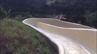 Man Miraculously Survives Falling Off Water Slide and Down Rocky Cliff