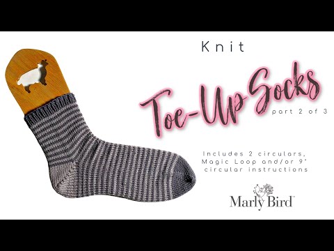 My First Toe Up Knit Socks with Marly Bird part 2 of 3 || German Short Row Heel and NO HOLES