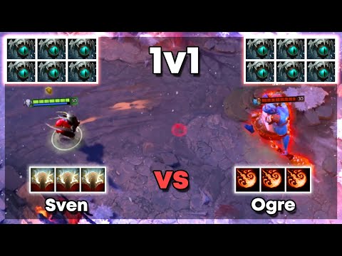 Sven vs Ogre with 6x Skadi - Dota 2 1v1