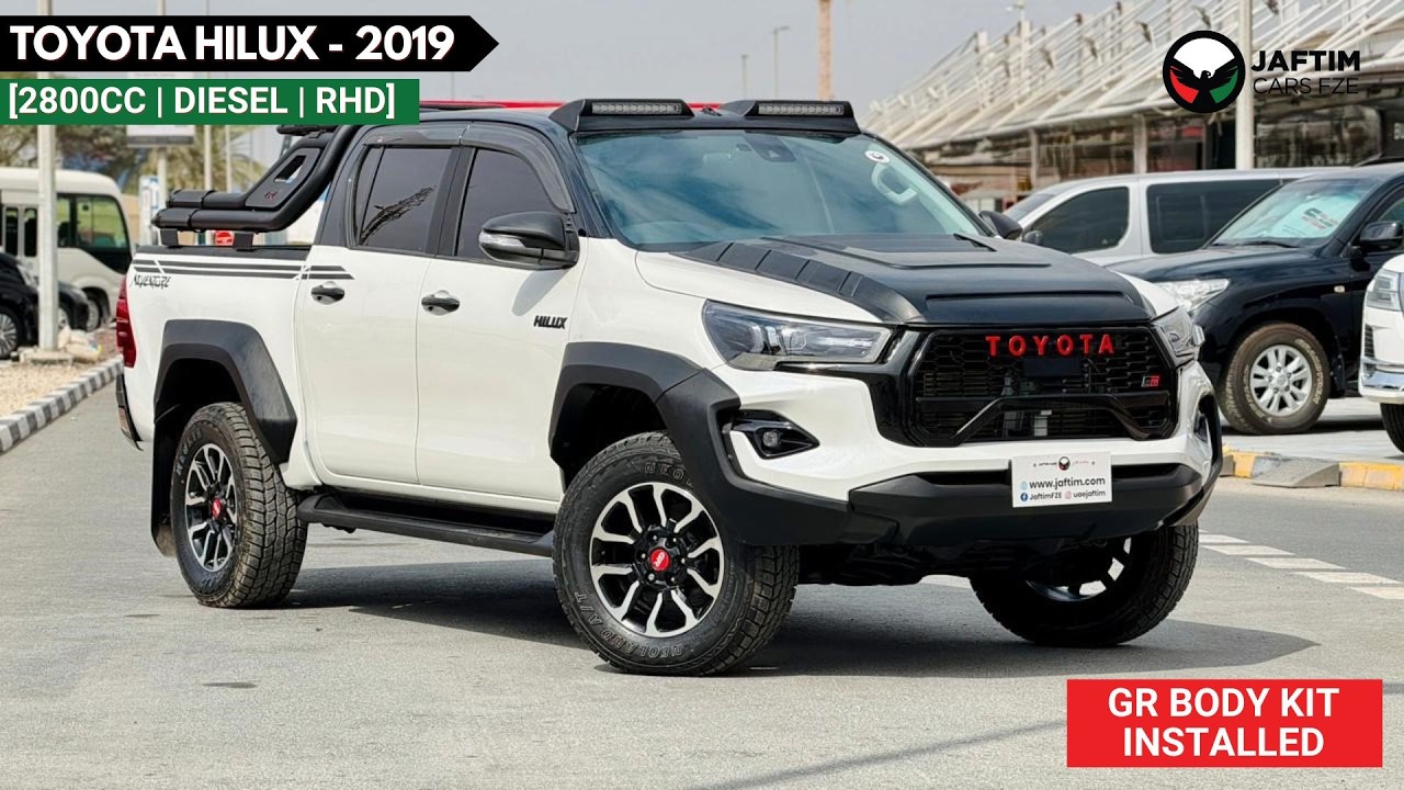 Toyota Hilux 2019 | 2.8L DIESEL ENGINE | AT | RHD | ROOF MOUNTED LED LIGHTS | 4X4 HEAVY SPORTS BAR WITH BASKET | video