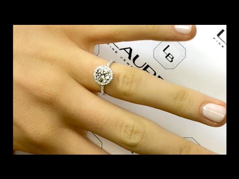 1.50 carat Round Diamond Engagement Ring in a Delicate Halo
