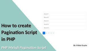How to create  Pagination Script  in PHP