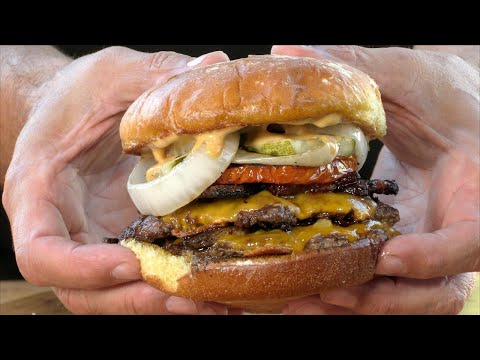 Double-Decker Bacon & Cheese Smash Burger