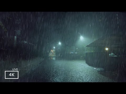 Heavy Night Rain and Thunderstorm in my City | ASMR Rain Sound for Sleep , Meditation and Study
