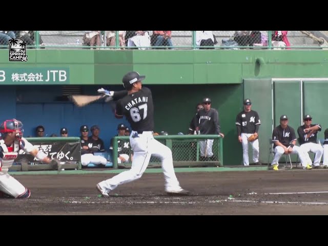 【練習試合】難しいコースを上手く捌く!! マリーンズ・茶谷健太 先制のソロホームラン!! 2024年2月24日 千葉ロッテマリーンズ 対 ロッテ・ジャイアンツ