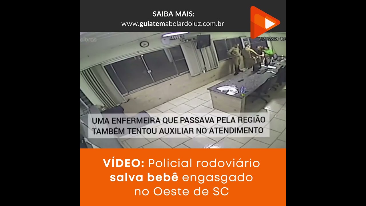 VÍDEO: Bebê fica 12 minutos engasgada e é salva por policial no Oeste de SC