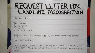 How To Write A Request Letter for Landline Disconnection Step by Step Guide | Writing Practices