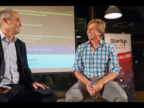 Co-Founder of TrasferWise, Kristo Käärmann and WSJ Editor, Thorold Barker at Startup Grind London