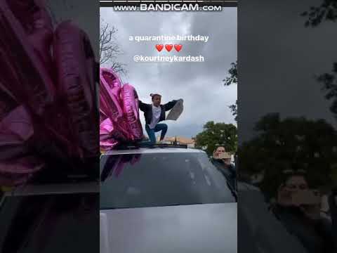 Kourtney Kardashian Birthday Surprise Kendall Jenner Social Distance Cars !!