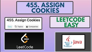 YouTube video 'Leetcode | 455. Assign Cookies | Easy | Java Solution'
