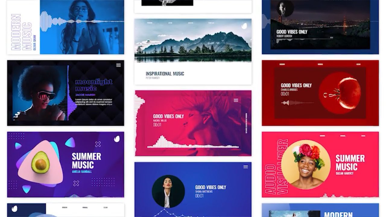 20 Audio Waveform Visualization - After Effects Template