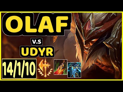 OLAF vs UDYR - 14/1/10 KDA JUNGLE GAMEPLAY - KR Ranked GRANDMASTER