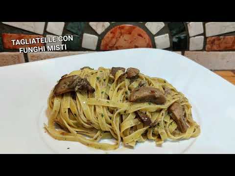 TAGLIATELLE WITH MIXED FROZEN OR FRESH MUSHROOMS. Delicious and easy to make.