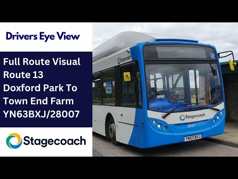 FULL ROUTE VISUAL | Stagecoach NE Bus Route 13 - Doxford Park To Town End Farm | YN63BXJ/28007
