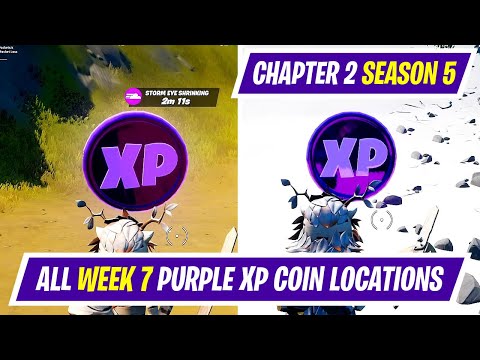 NEW WEEK 7 PURPLE XP COIN LOCATIONS IN FORTNITE SEASON 5 - WHERE TO FIND WEEK 7 PURPLE XP COIN