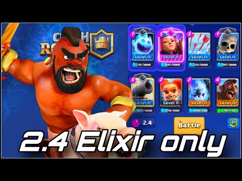 Fastest 2.4 Elixir Hog Cycle Deck #clashroyale