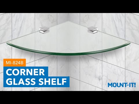 Glass bathroom corner shelf