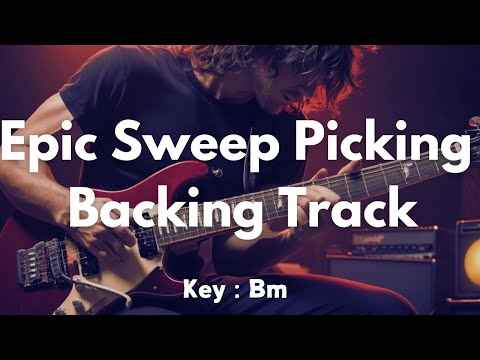 Epic Sweep Picking Backing Track in Bm | Perfect for Moderate Tempo Practice