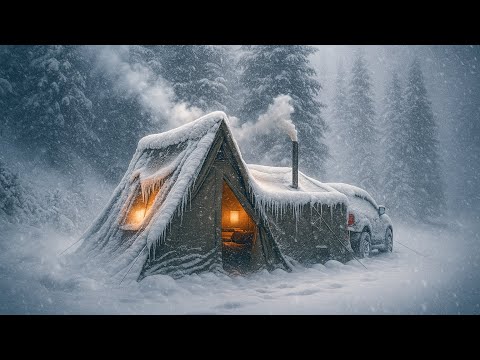 CAMPING IN A SNOWSTORM – SURVIVAL IN A SEVERE SNOWFLAKE AND STORM  