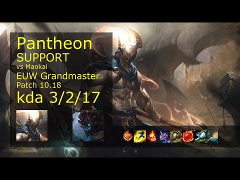 Pantheon Support & Kai'Sa vs Maokai & Senna - EUW Grandmaster 3/2/17 Patch 10.18 Gameplay