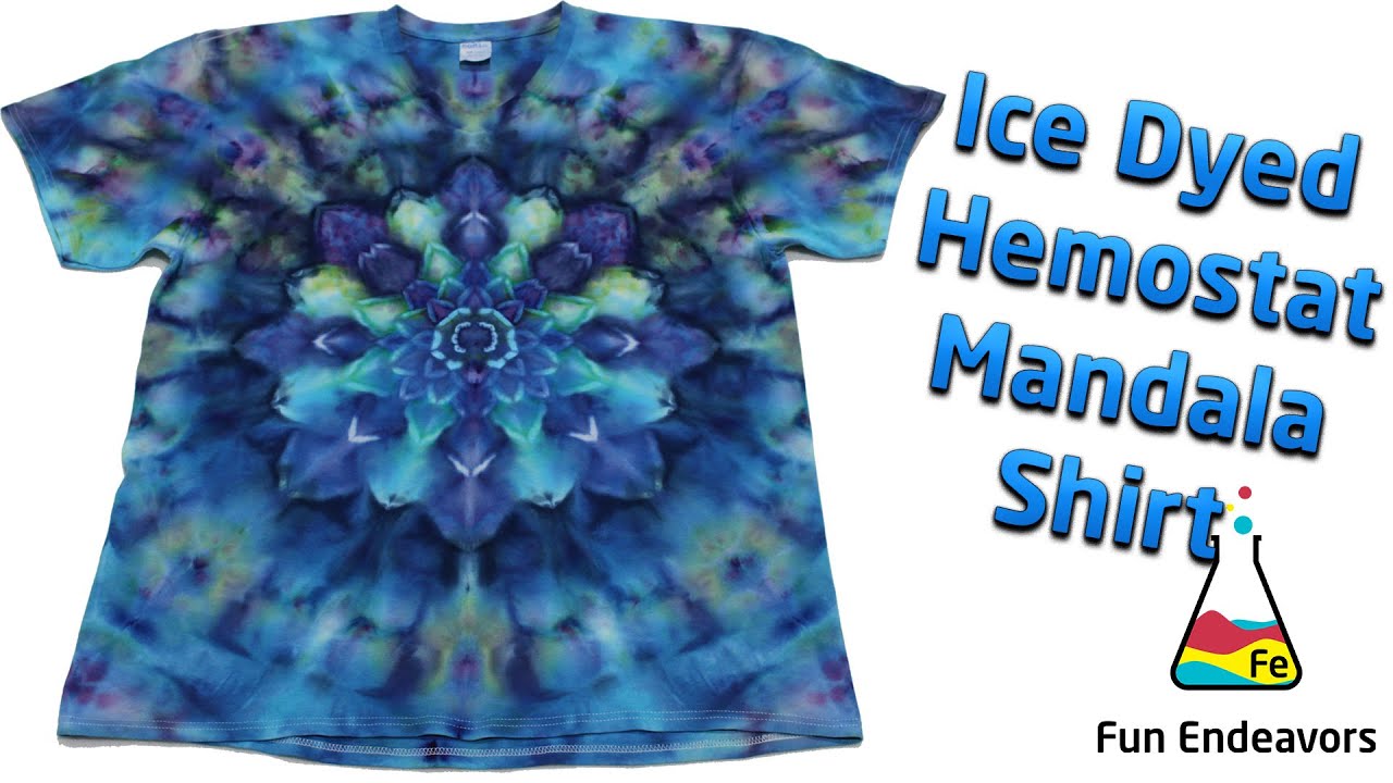 Tie Dye Pattern:  Ice Dyed Hemostat Mandala [with the Mandala on the front and the back]