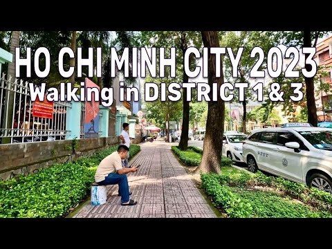 [🇻🇳4K] Saigon, Vietnã - Como serão os Distritos 1 e 3 em 2023? - Excursão a pé pela cidade de Ho Chi Minh