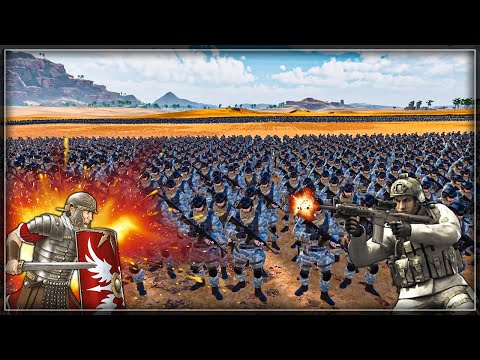 3 Lanes Modern Soldiers vs 800.000 Roman Generals - Ultra Epic Battle Simulator 2