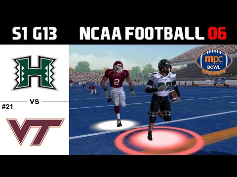 Hawaii vs #21 Virginia Tech: MPC Computers Bowl - S1 G13 - NCAA Football 06 Dynasty