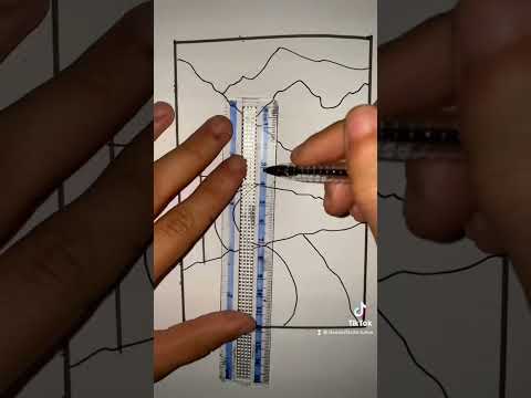 Un paysage en 9 traits dessin facile à faire !