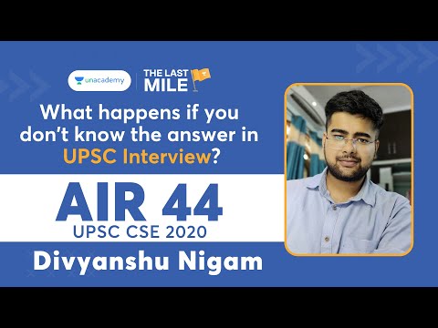 Divyanshu Nigam IAS Interview | What happens if you don't know the answer in UPSC Interview?