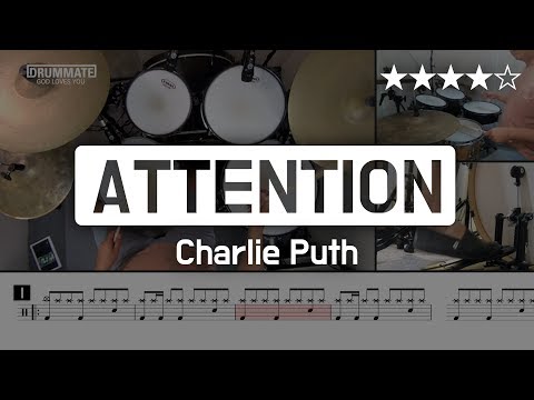 [Lv.12] Attention  - Charlie Puth (★★★☆☆) Pop Drum Cover (Score, Lessons, Tutorial) | DRUMMATE