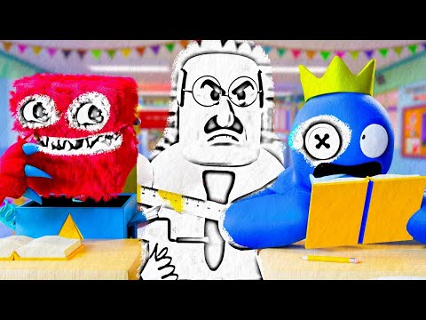 BOXY BOO Vs BLUE at SCHOOL!? - Poppy Playtime & Rainbow Friends Animation