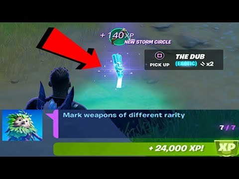 Mark Weapons of Different Rarity (3) - Fortnite Week 7 Challenges Epic Quest (24,000 XP)
