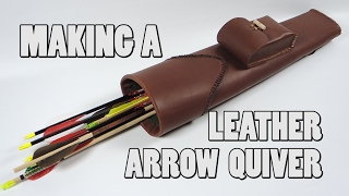 12 yr old makes a Leather Arrow Quiver
