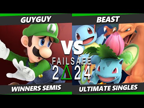 Failsafe Winter 2024 Top 8 - GuyGuy (Luigi) Vs. Beast (Pokemon Trainer) Smash Ultimate - SSBU